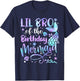 Lil Bro Of The Birthday Mermaid Matching Family Father's Day T-Shirt - T-Shirt | Navy