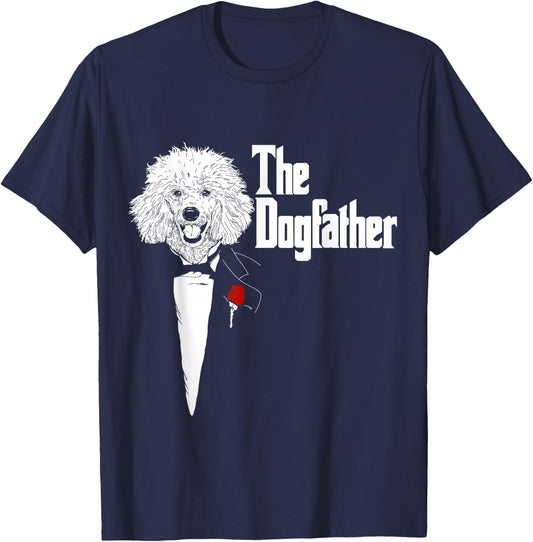 Poodle Shirt | The DogFather Poodle | Poodle Dog Dad T-Shirt - T-Shirt | Navy