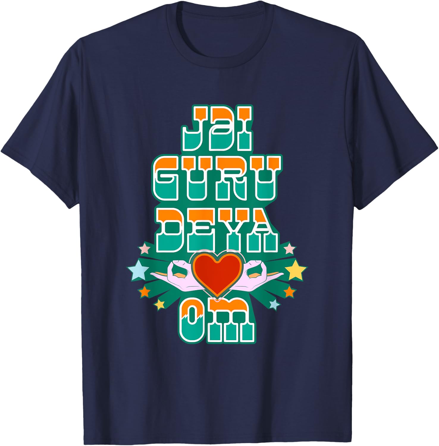 Jai Guru Deva Om T-Shirt - T-Shirt | Navy