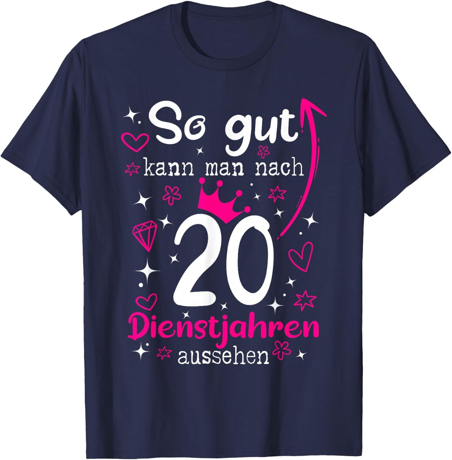 Firmenjubiläum 20 Jähriges Dienstjubiläum 20 Years Anniversary , black, s T-Shirt - T-Shirt | Navy