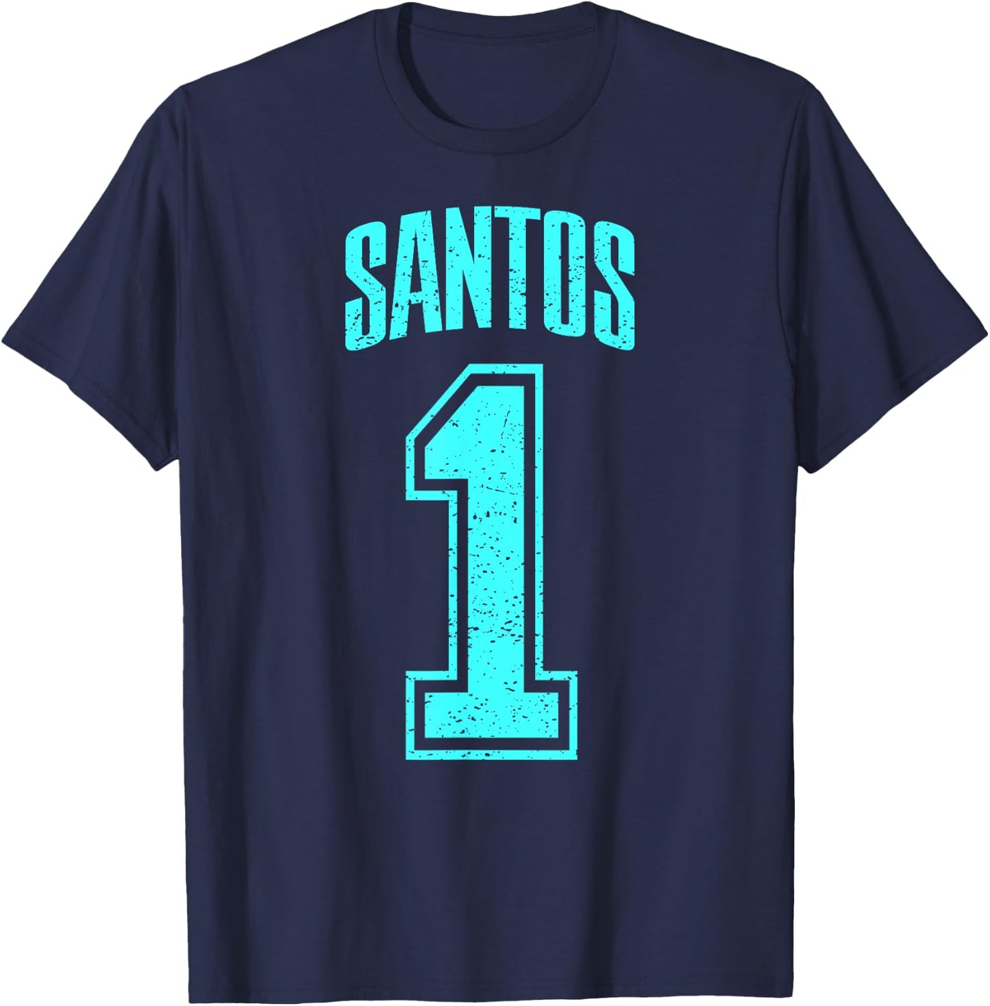 Santos Supporter Number 1 Biggest Fan , black T-Shirt - T-Shirt | Navy