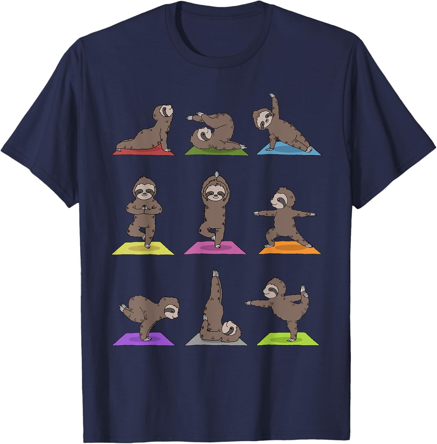 Sloth Yoga T-Shirt - T-Shirt | Navy