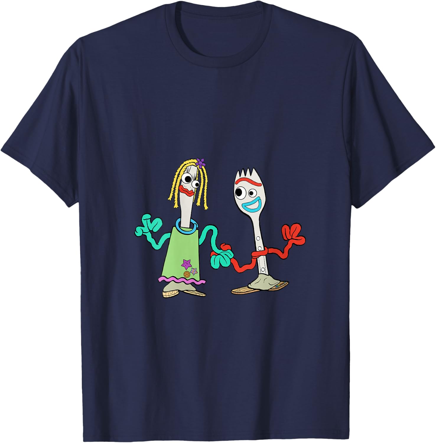 Women's Disney and Pixar's Toy Story 5 Forky Karen Beverly Big Pose V-Neck T-Shirt - T-Shirt | Navy