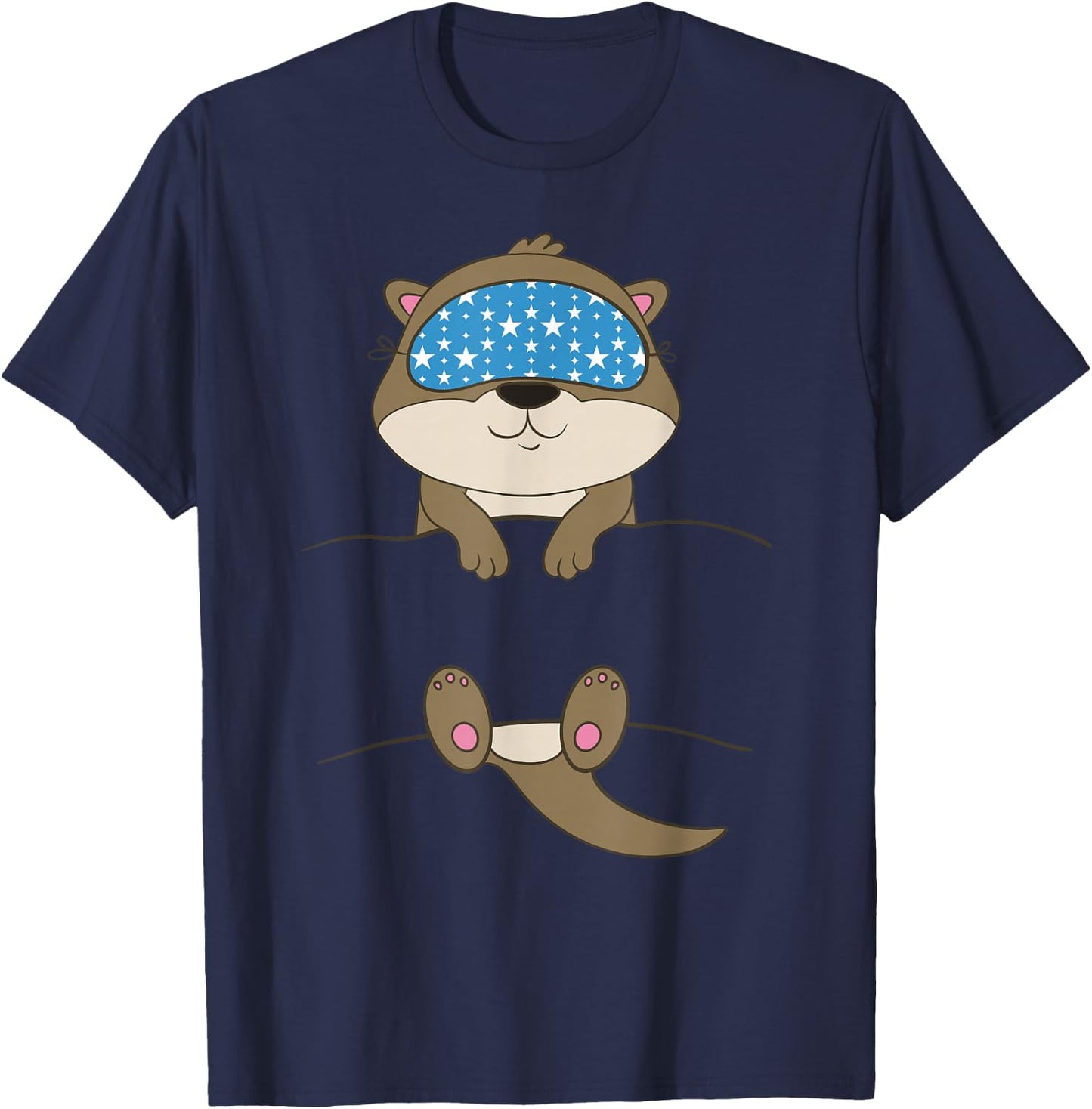 Snooring Napping Otter Shirt Official Sleeping Otter T-Shirt - T-Shirt | Navy
