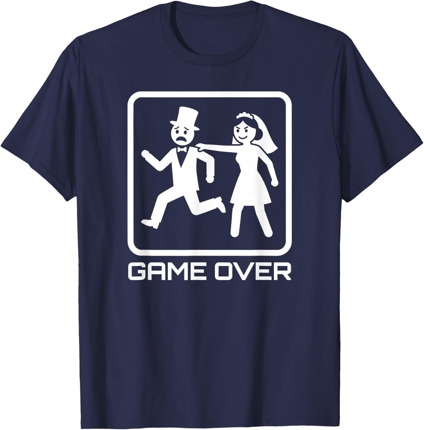Bachelor Party Getting Married Wedding Game Over Groom T-Shirt - T-Shirt | Navy
