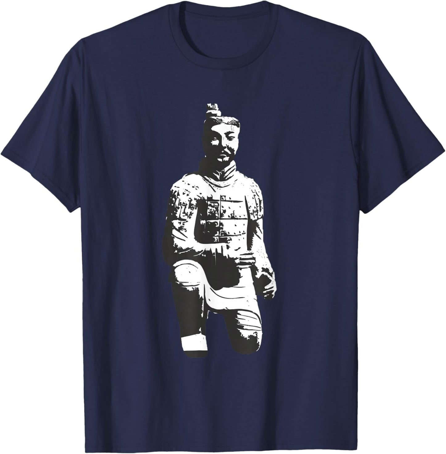 Chinese Emperor Terracotta Army Terracotta Warrior T-Shirt - T-Shirt | Navy