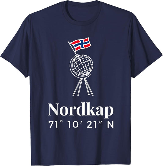 Nordkap Coordinates , black T-Shirt - T-Shirt | Navy