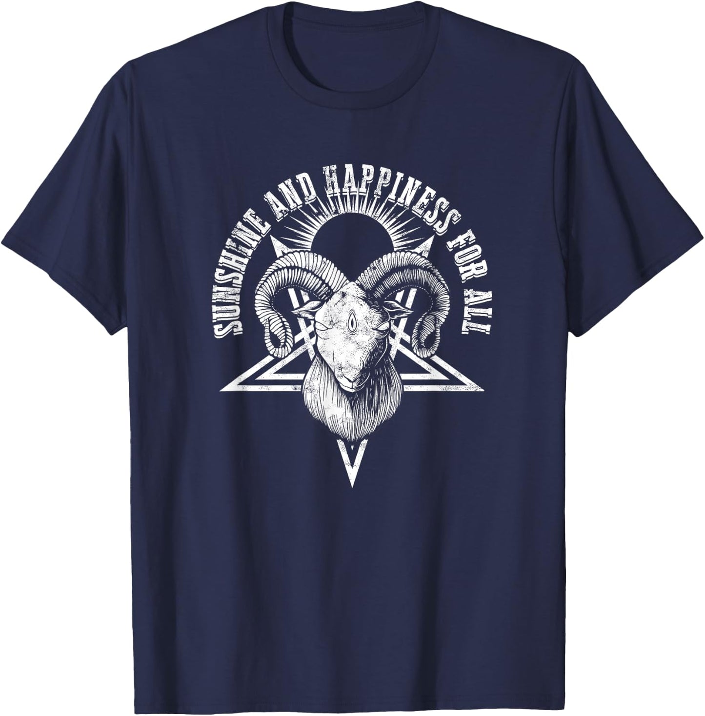 Sunshine and happiness for all - death metal T-Shirt - T-Shirt | Navy