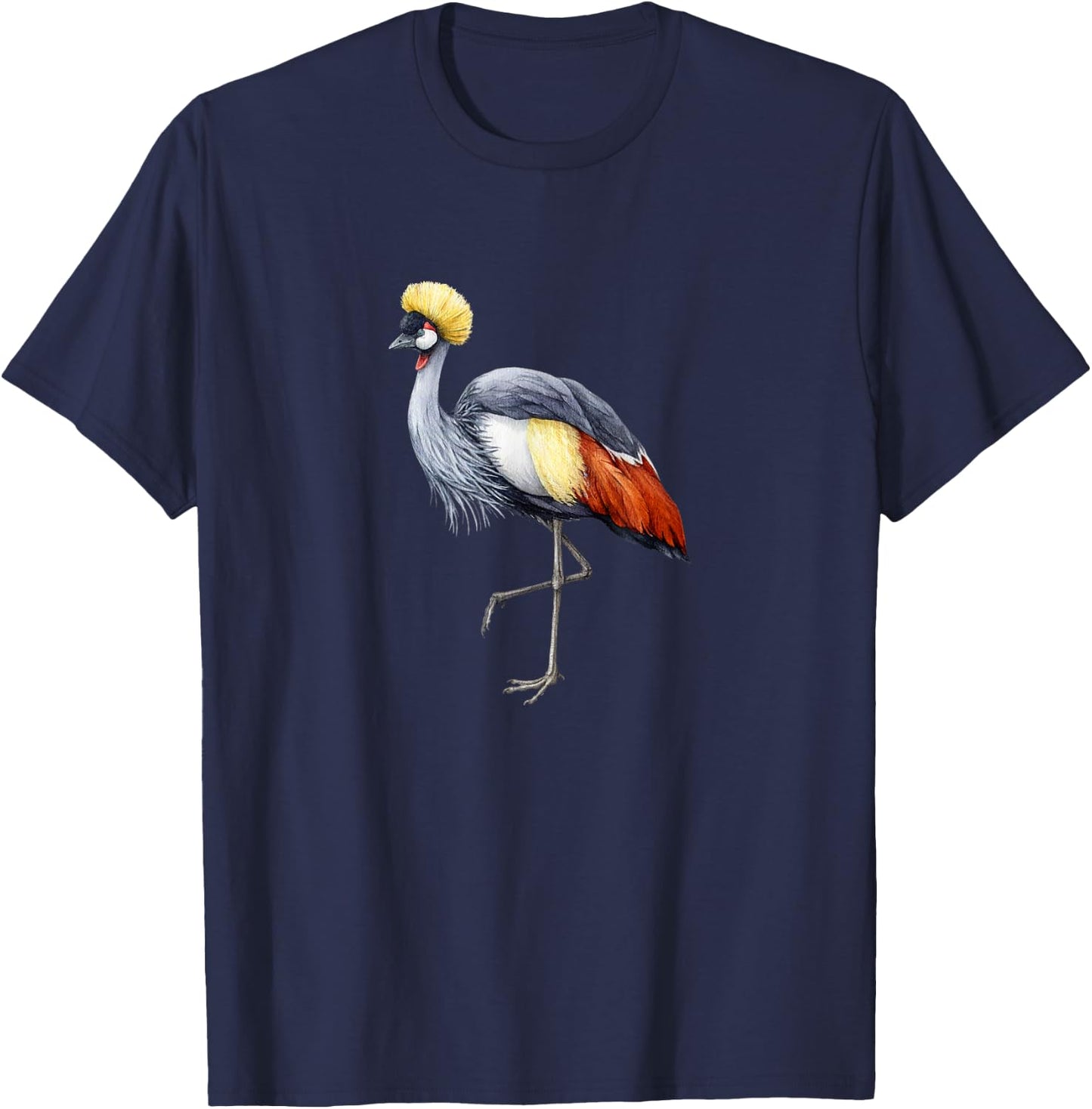 Grey Crowned Crane African Crowned Crane T-Shirt - T-Shirt | Navy