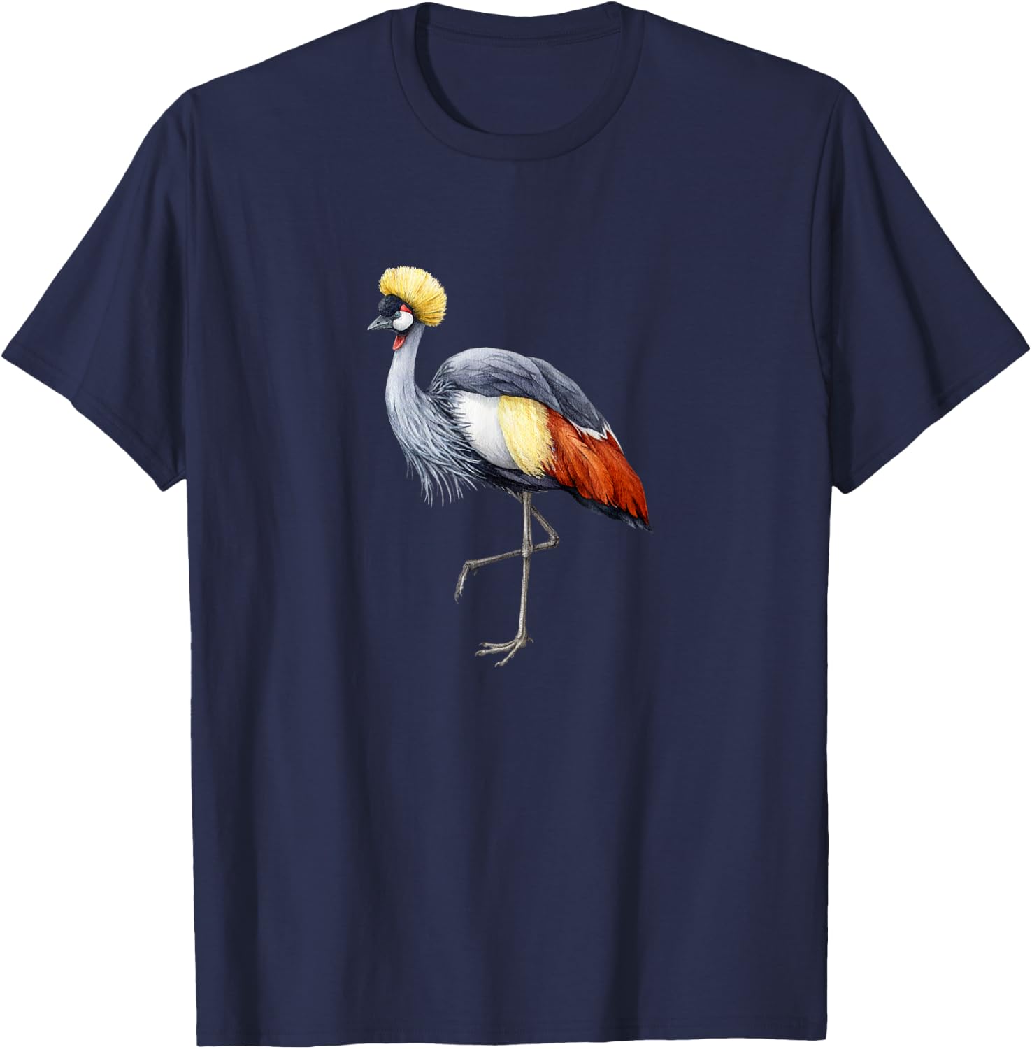 Grey Crowned Crane African Crowned Crane T-Shirt - T-Shirt | Navy