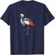 Grey Crowned Crane African Crowned Crane T-Shirt - T-Shirt | Navy