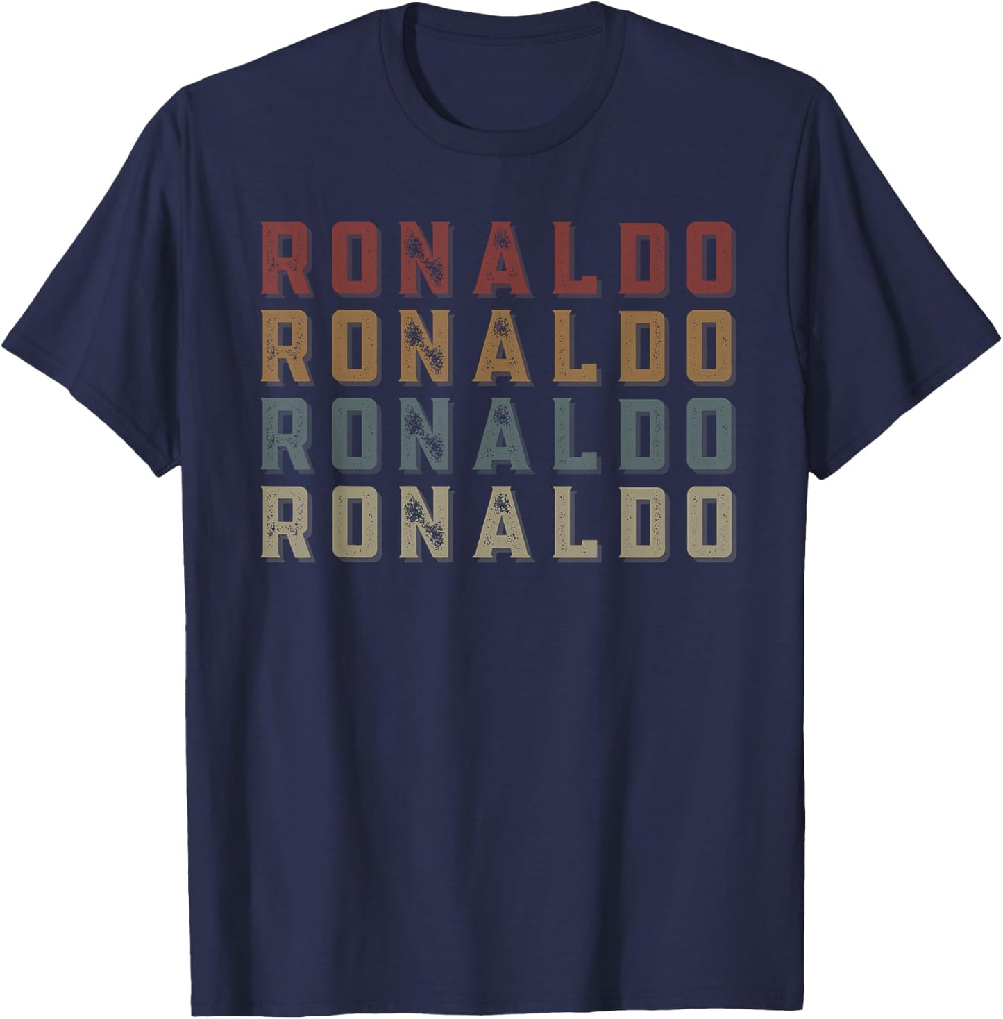 Vintage Ronaldo First Name Funny Love Heart Ronaldo Grunge T-Shirt - T-Shirt | Navy