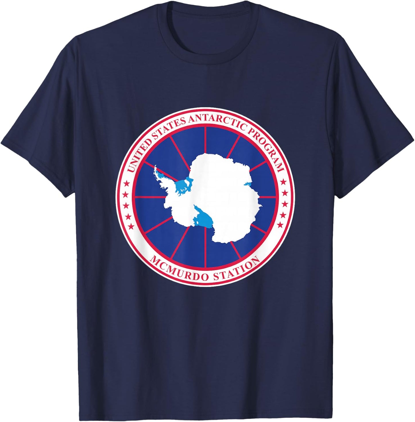 Arctic Circle Patch Men's Black Antarctica T-Shirt - T-Shirt | Navy