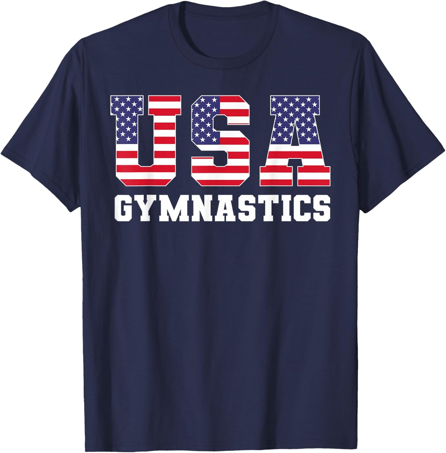 Gymnast Gymnastics USA American Flag 4th of July Girls Boys T-Shirt - T-Shirt | Navy