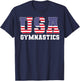 Gymnast Gymnastics USA American Flag 4th of July Girls Boys T-Shirt - T-Shirt | Navy