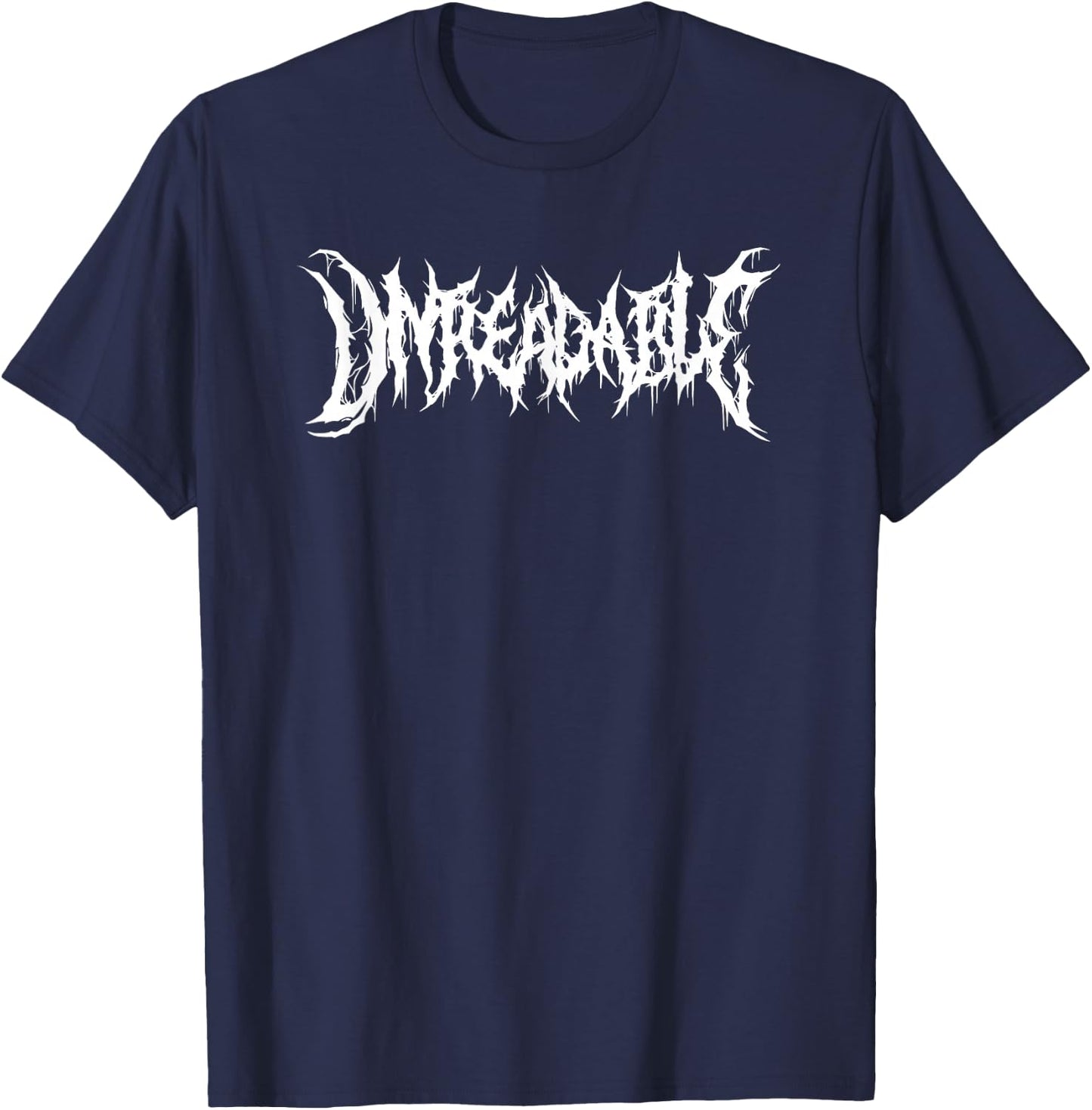 Unreadable. Death Metal, Extreme Black Metal Band Funny Rock T-Shirt - T-Shirt | Navy