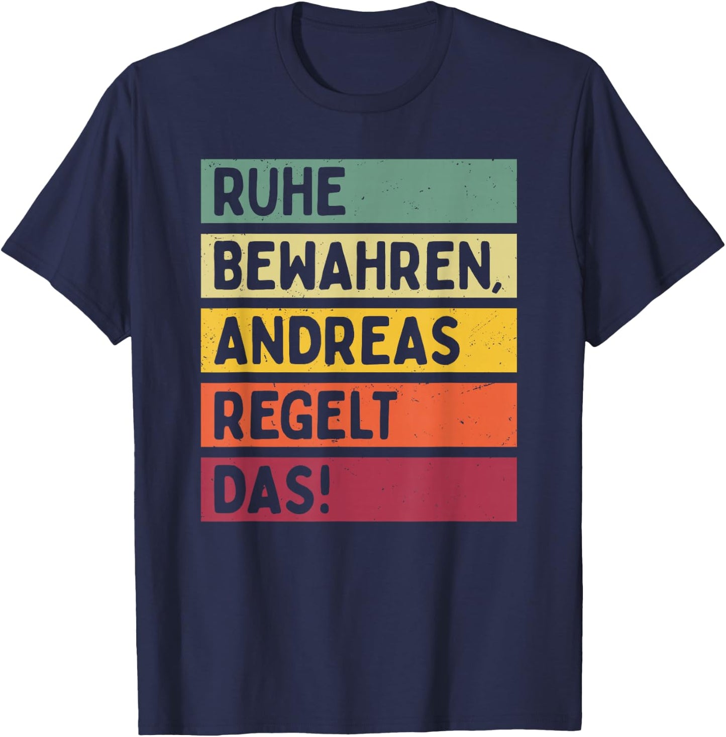 with German Text in Retro Colours [German Language], black T-Shirt - T-Shirt | Navy