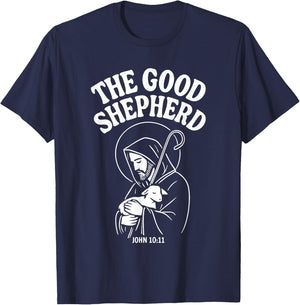 Le Bon Berger Jésus de Nazareth Jean 10:11 T-Shirt - T-Shirt | Navy