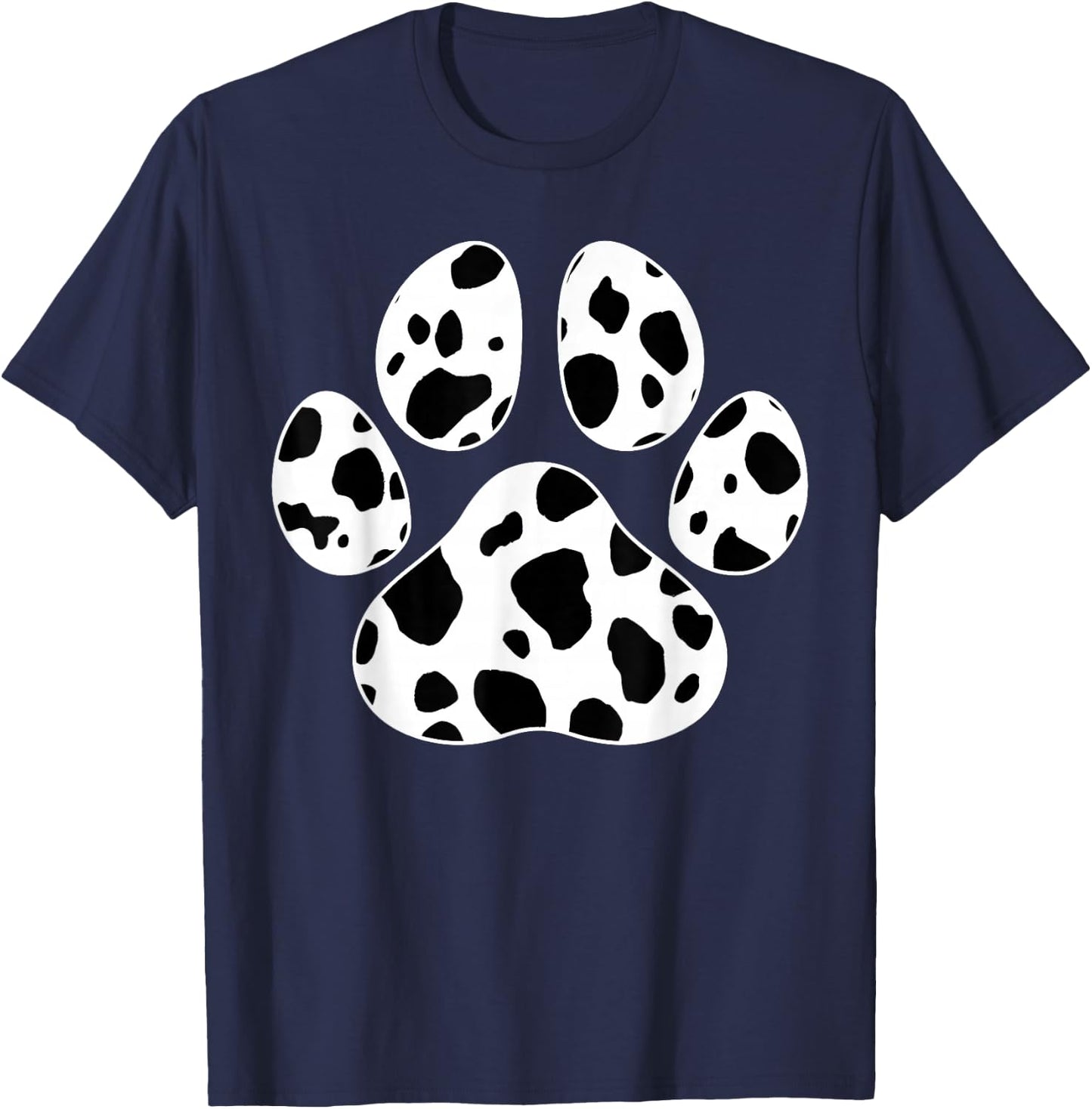 Cat Paw Print Cute Animal Cow Pattern Dog Lover Cow Print T-Shirt - T-Shirt | Navy