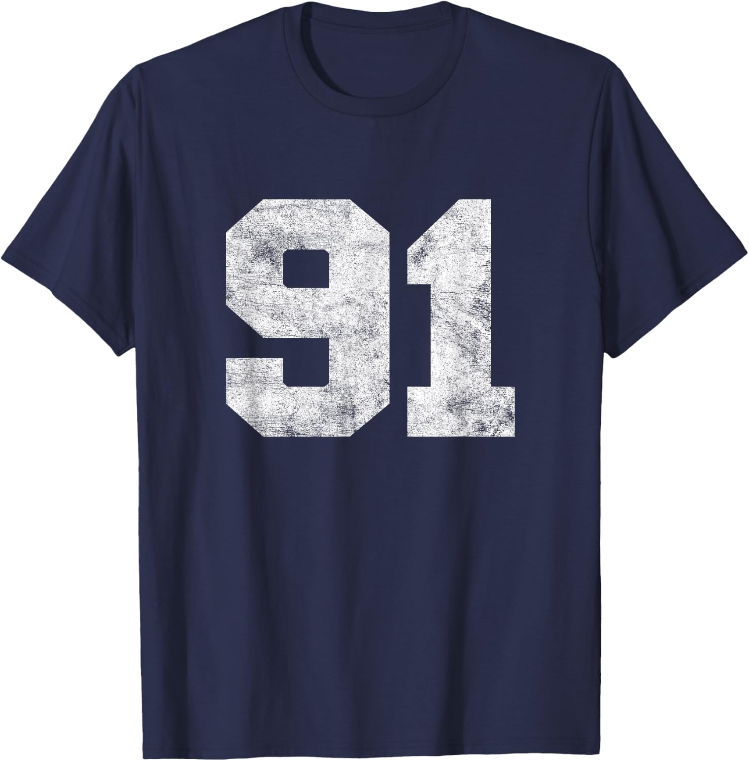 Vintage Lucky Number 91 Birthday Sports Player Team Athlete T-Shirt - T-Shirt | Navy