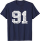 Vintage Lucky Number 91 Birthday Sports Player Team Athlete T-Shirt - T-Shirt | Navy