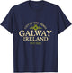 Irish Heritage Galway Love Travelers Ireland Galway Ireland City Of The Tribes Vintage Design -Adults Black Small T-Shirt - T-Shirt | Navy