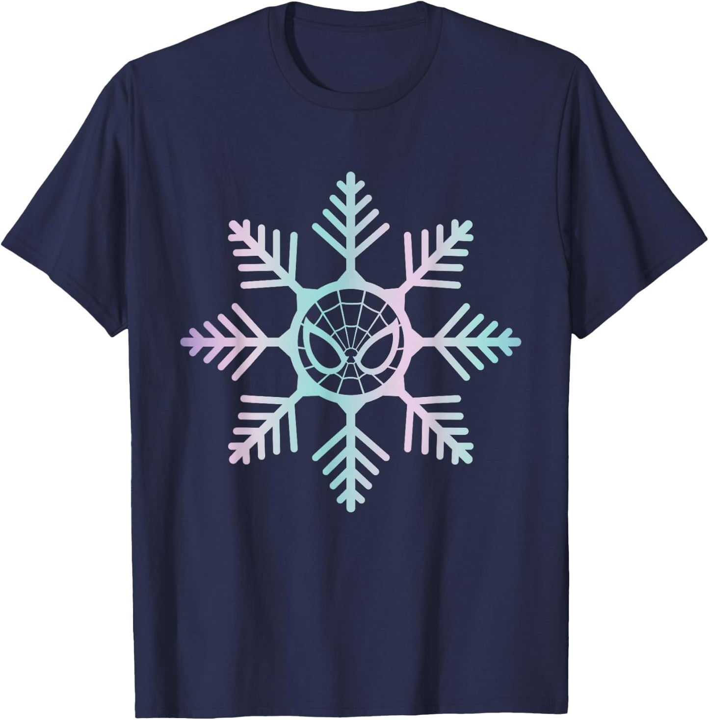 Marvel Spider-Man Winter Holiday Snowflake Logo T-Shirt - T-Shirt | Navy