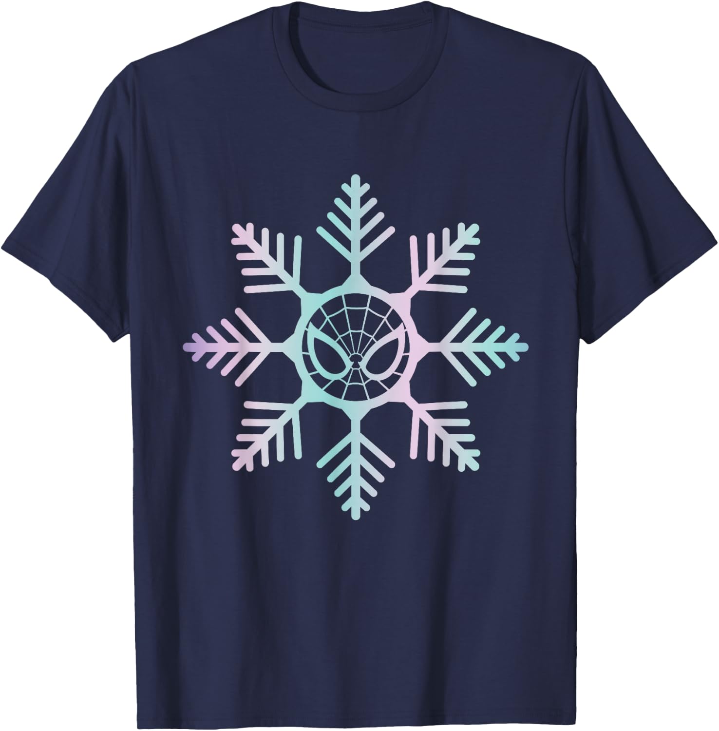 Marvel Spider-Man Winter Holiday Snowflake Logo T-Shirt - T-Shirt | Navy