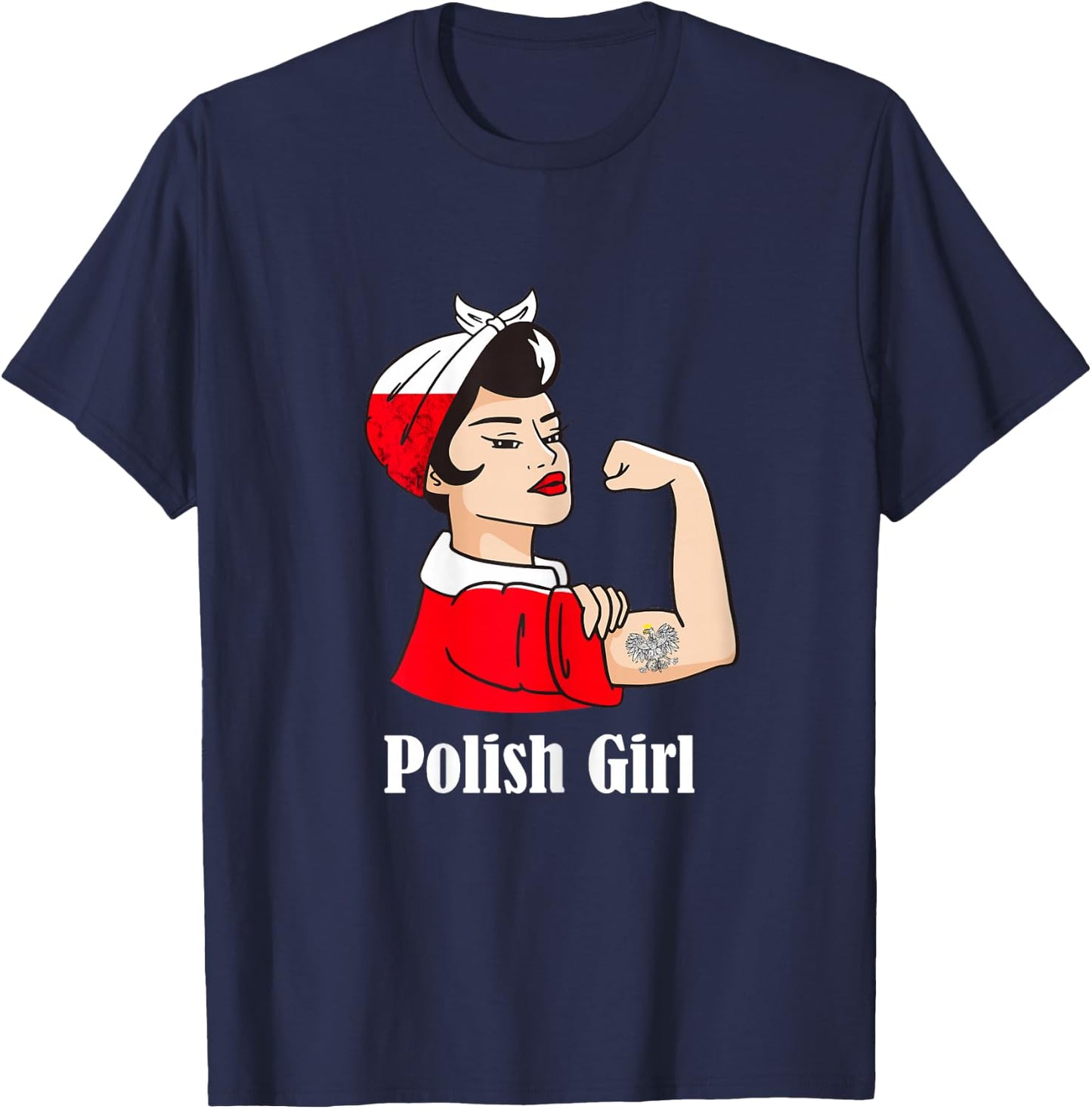 Polnisches Mädchen Polnischer Adler Polen Flagge Polen Polnische Wurzeln T-Shirt - T-Shirt | Navy