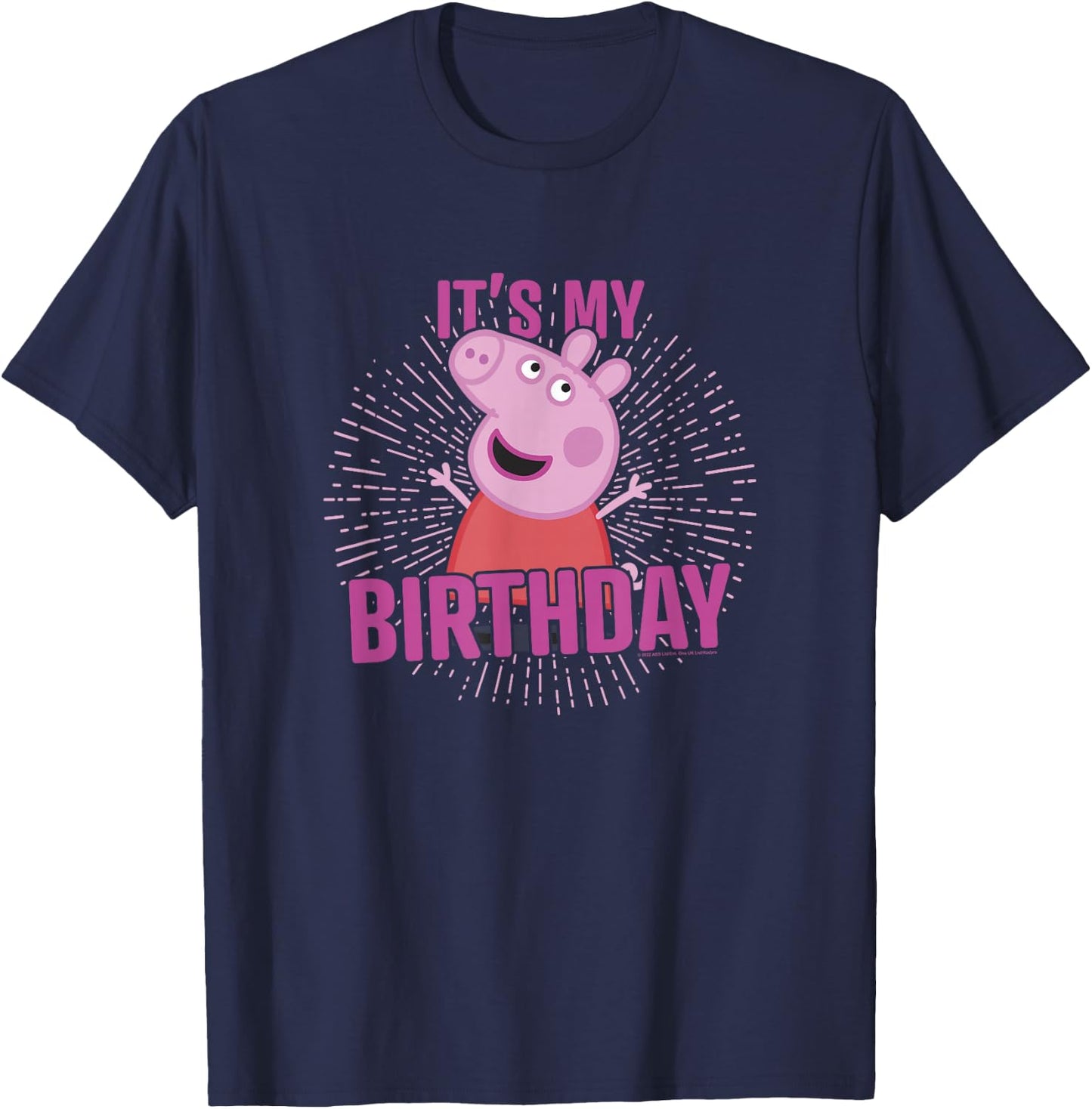 Peppa Pig It's My Birthday Pink Celebration Lyrics T-Shirt - T-Shirt | Navy