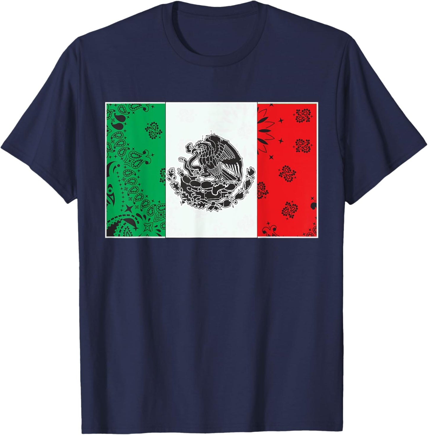 Mexico Bandana Flag Mexican Heritage Roots Eagle T-Shirt - T-Shirt | Navy