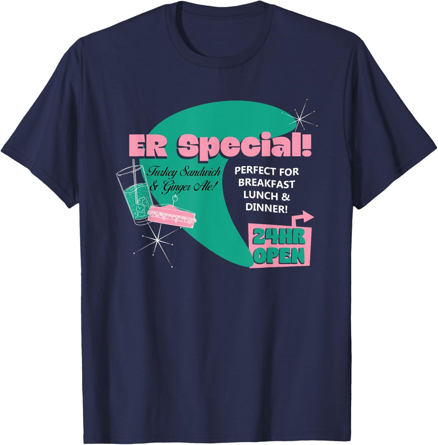 Emergency Room Diner Nursing Humor Medical Joke Physicians T-Shirt - T-Shirt | Navy