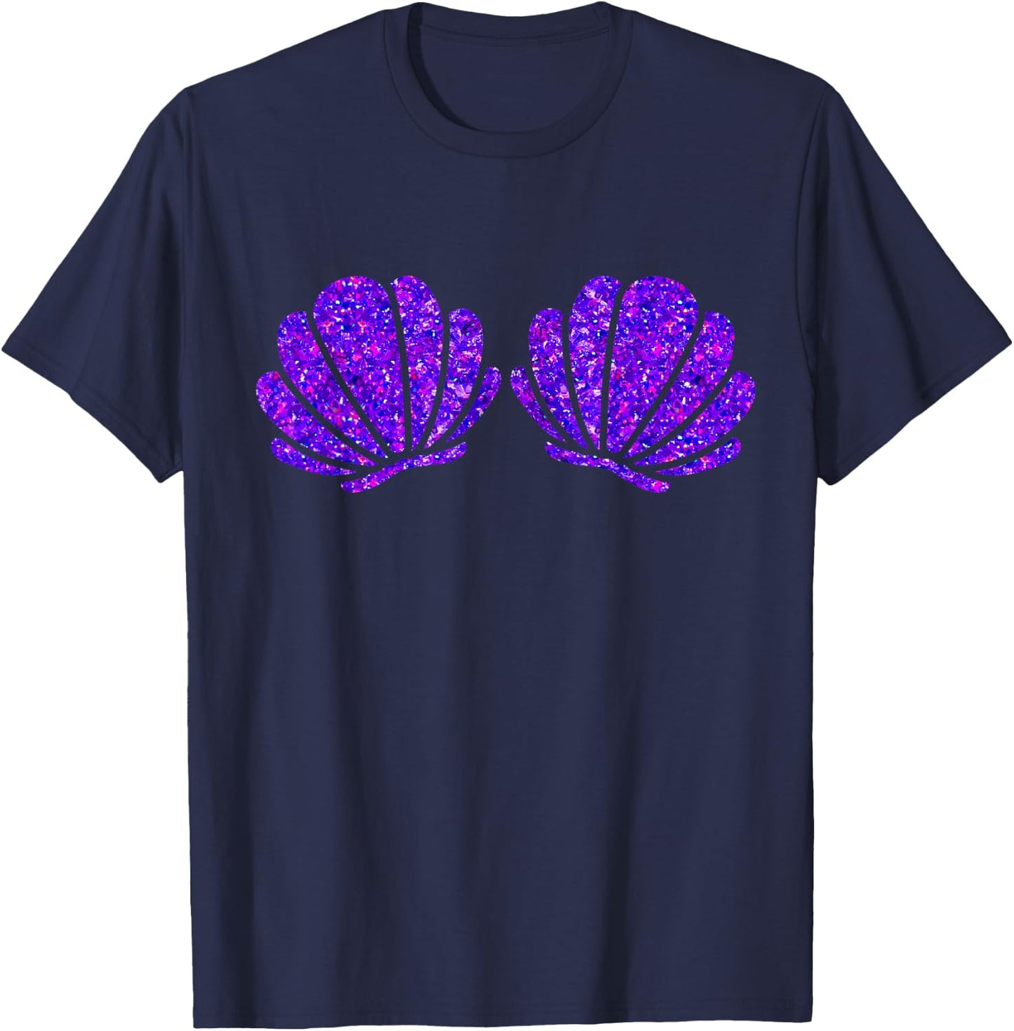 Mermaid Shell Bra Costume , black, S T-Shirt - T-Shirt | Navy