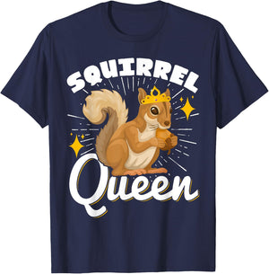 Cute Squirrels Rodent Lover Squirrel Queen T-Shirt - T-Shirt | Navy