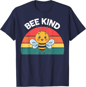 Cute Bee Kind Shirt Kids Boys Girls Women Youth Toddler Bee T-Shirt - T-Shirt | Navy