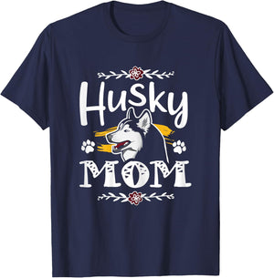 Siberian husky mom gifts, husky mama dog owner gift, huskies T-Shirt - T-Shirt | Navy