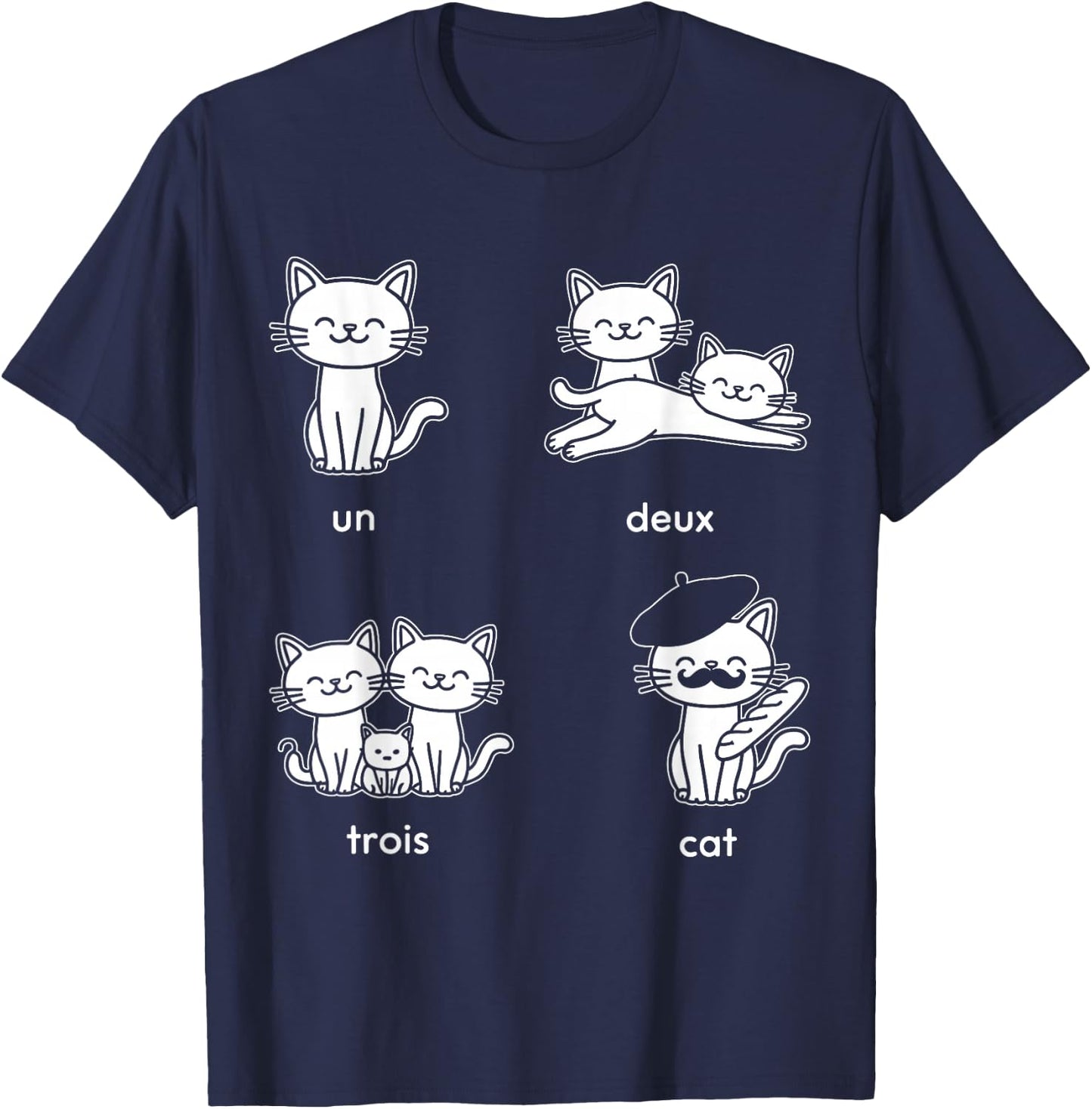 Un Deux Trois Cat T-Shirt - T-Shirt | Navy