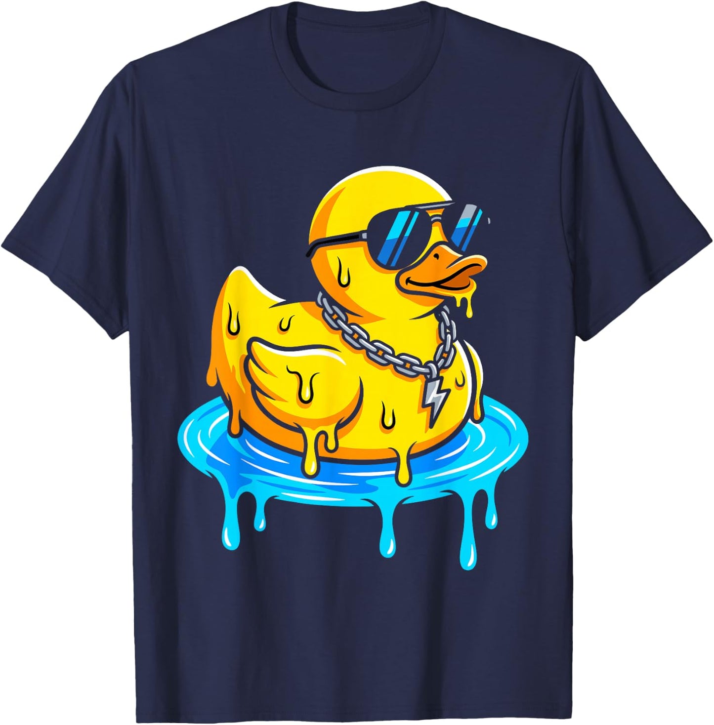 Drip Rubber Duck Streetwear Cool Duck T-Shirt - T-Shirt | Navy