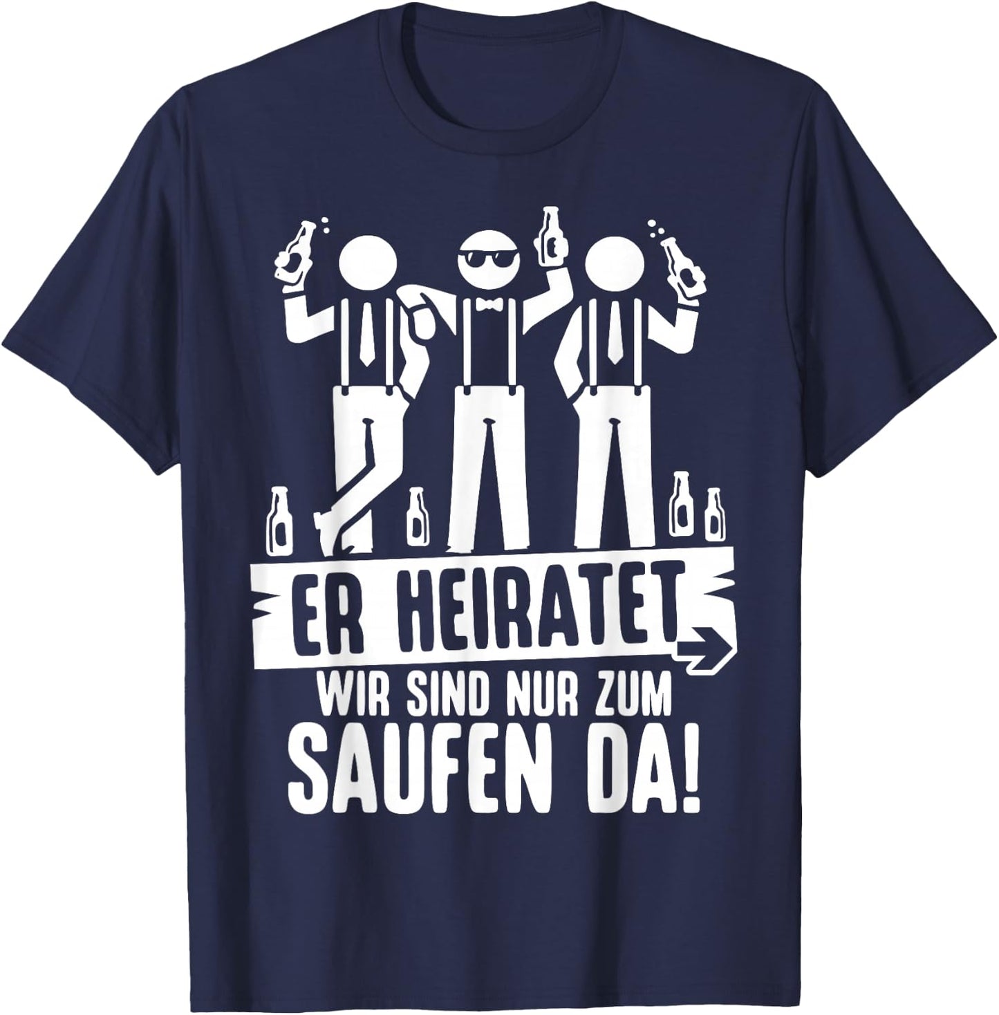 Junggesellenabschied Männer Poltern Polterabend T-Shirt - T-Shirt | Navy