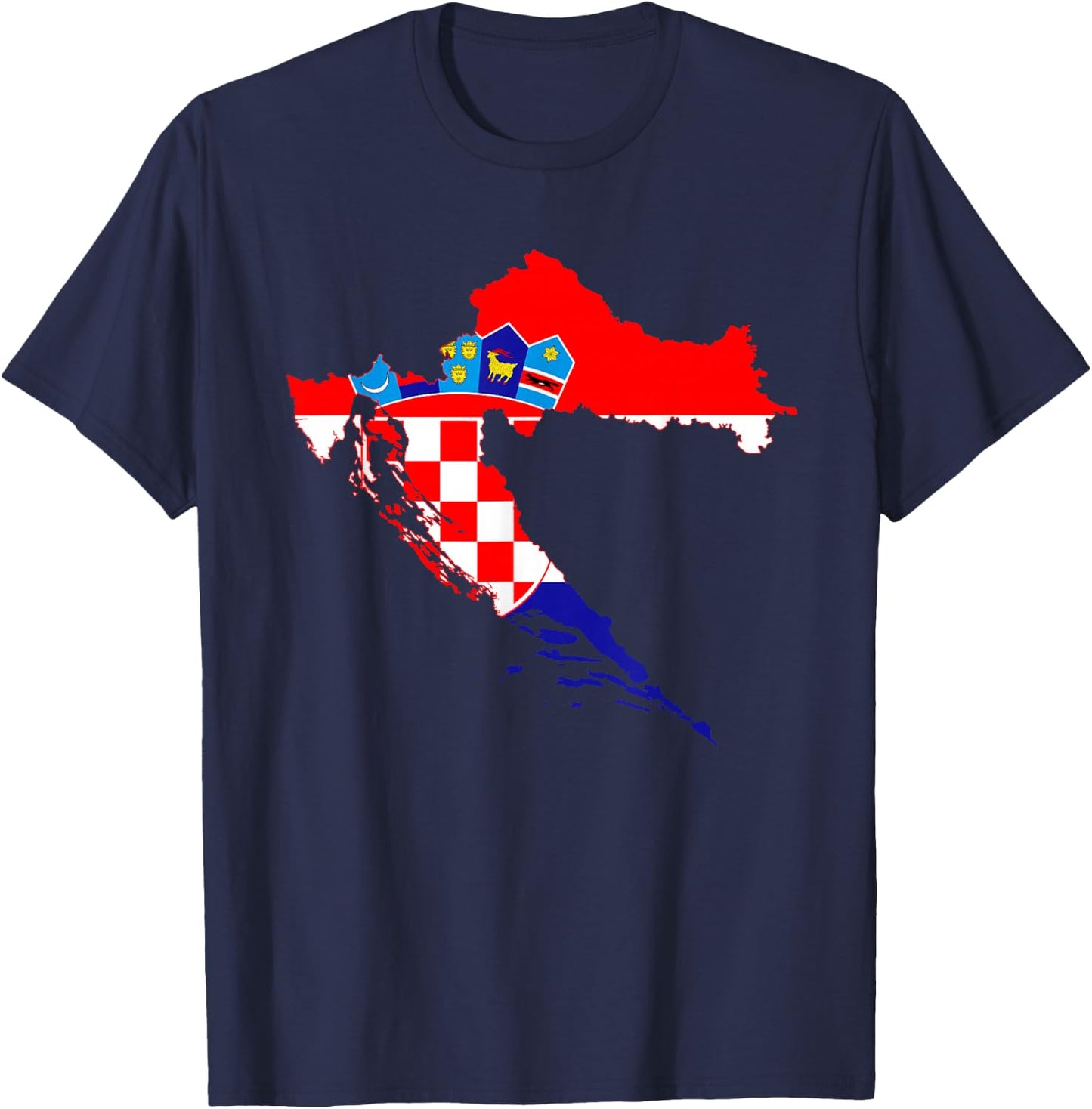 Kroatien Flagge Hrvatska Land Kroate Kroatisch Deko Croatia T-Shirt - T-Shirt | Navy