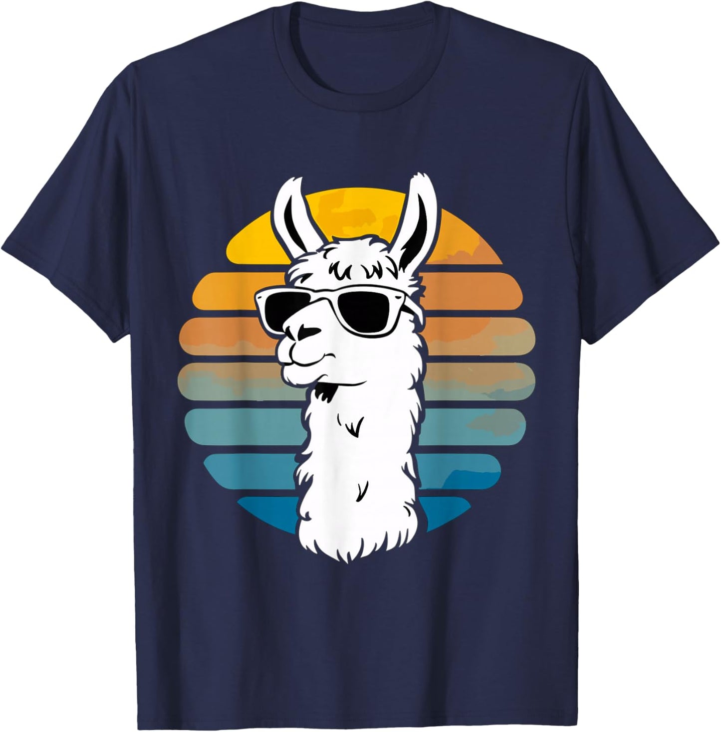Funny Llama Sunglasses T-Shirt - T-Shirt | Navy