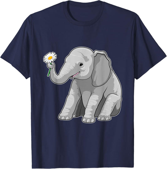 Elephant Daisy T-Shirt - T-Shirt | Navy