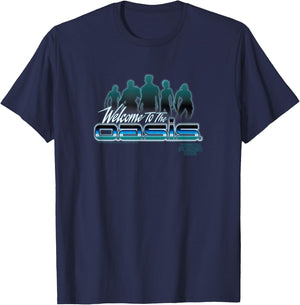 Ready Player One Welcome To The Oasis Text T-Shirt - T-Shirt | Navy