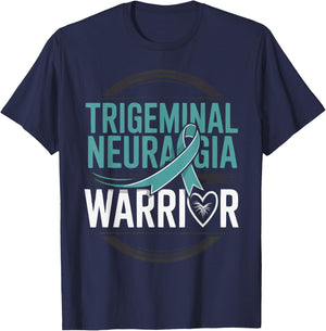 Trigeminal Neuralgia Awareness Chronic Illness Teal Ribbon T-Shirt - T-Shirt | Navy