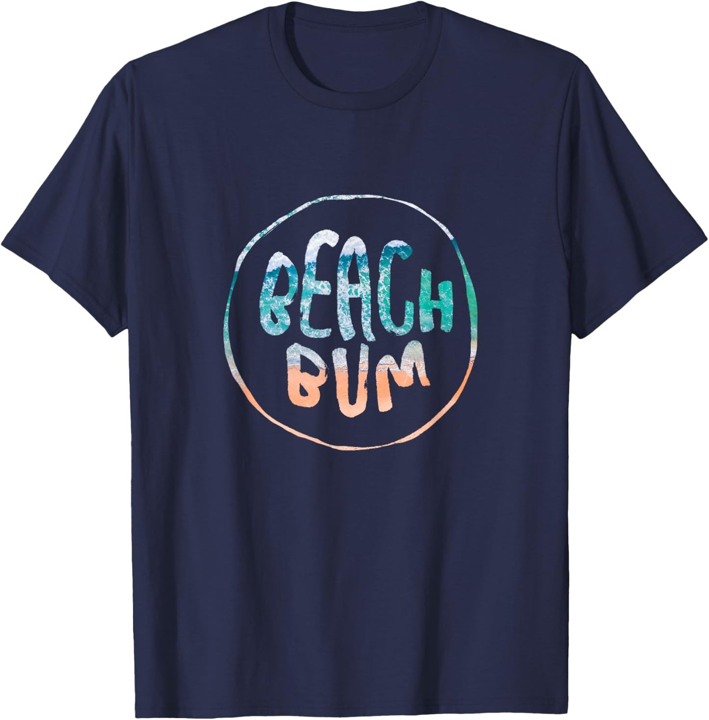 Beach Bum Summer Sandy Ocean Vibes and Waves Surfing T-Shirt - T-Shirt | Navy