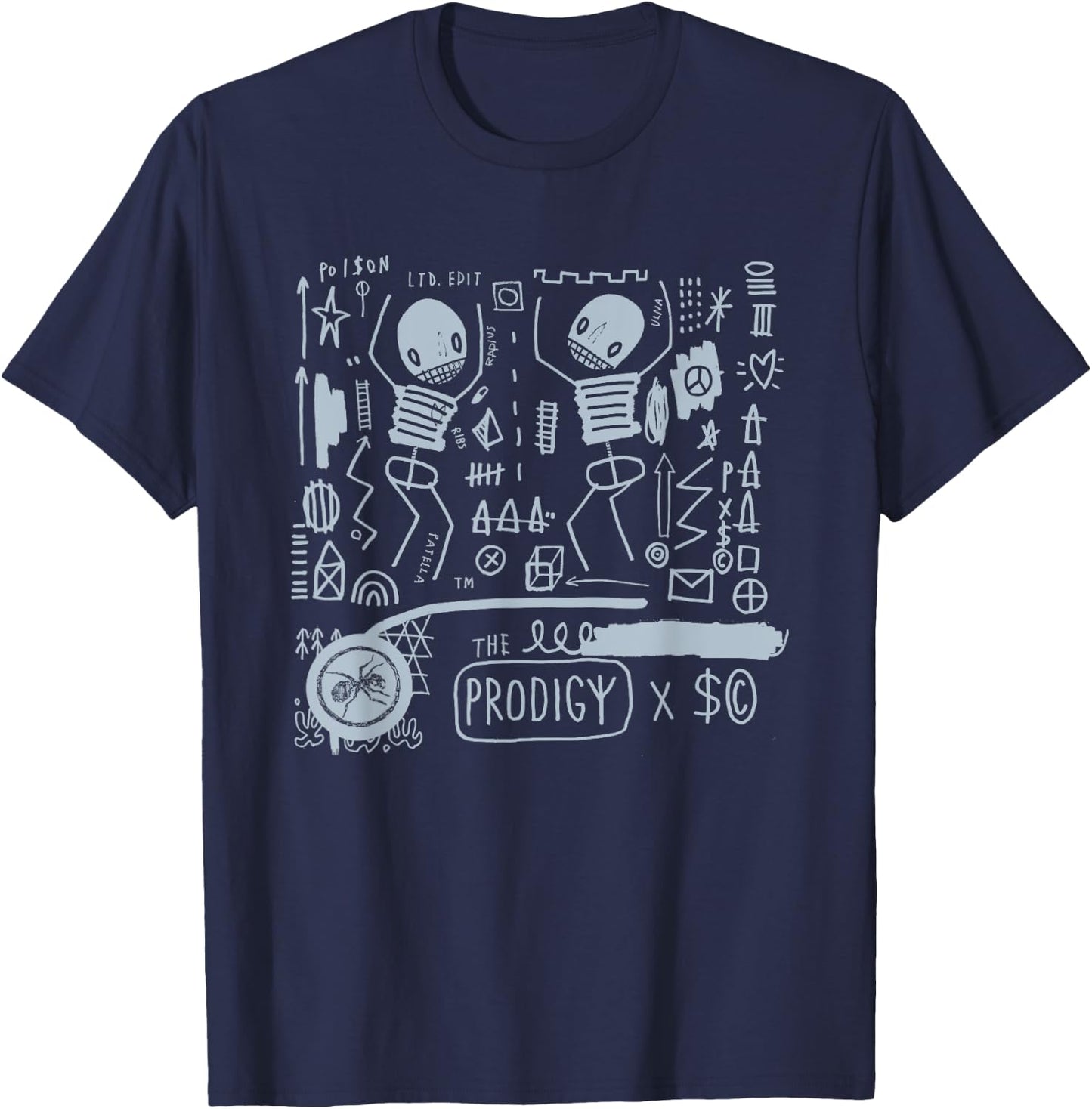 The Prodigy X Skeleton Cardboard T-Shirt - T-Shirt | Navy
