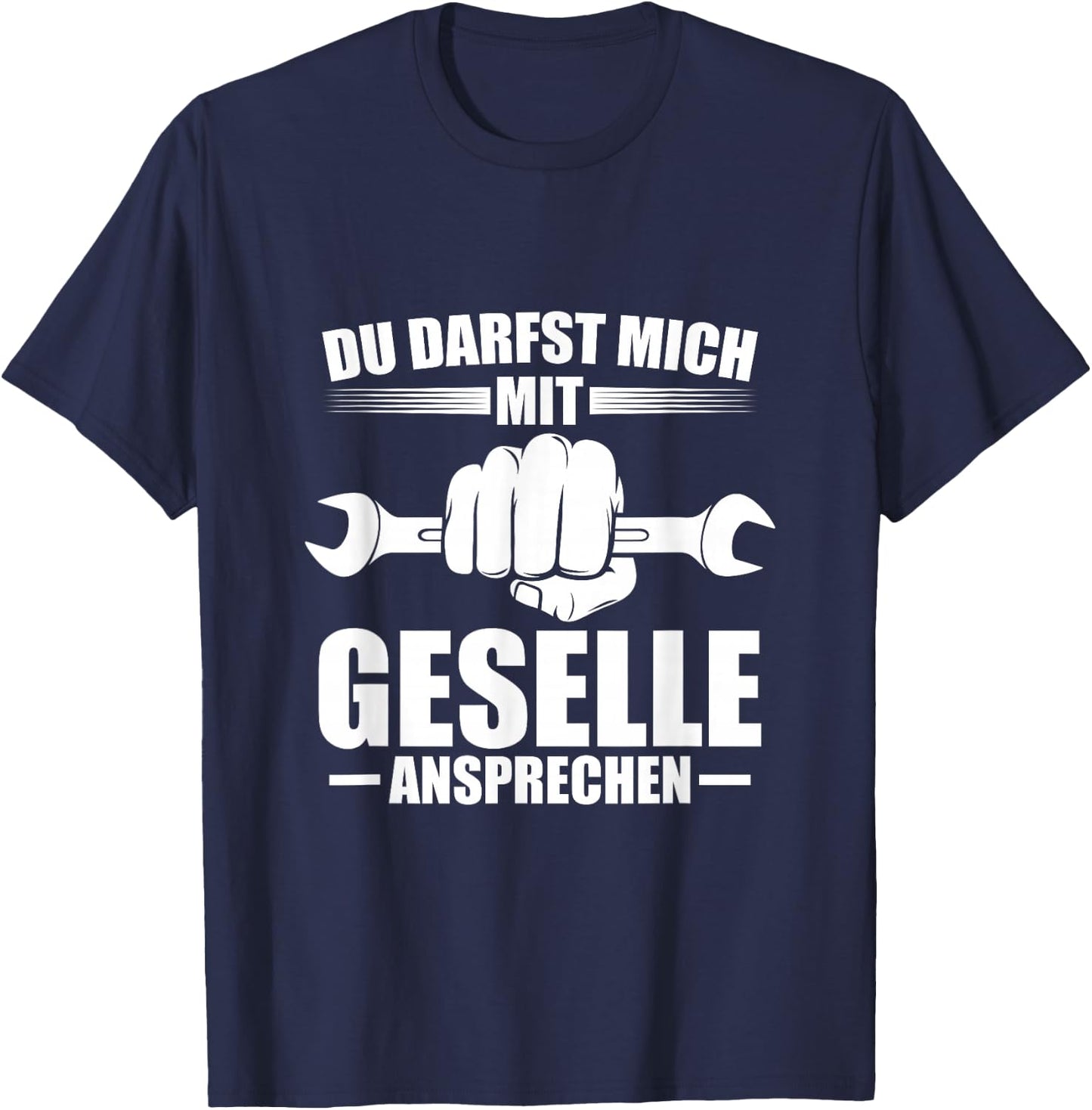 Men's with German Text "Bestandene Gesell" [German Language], black, s T-Shirt - T-Shirt | Navy