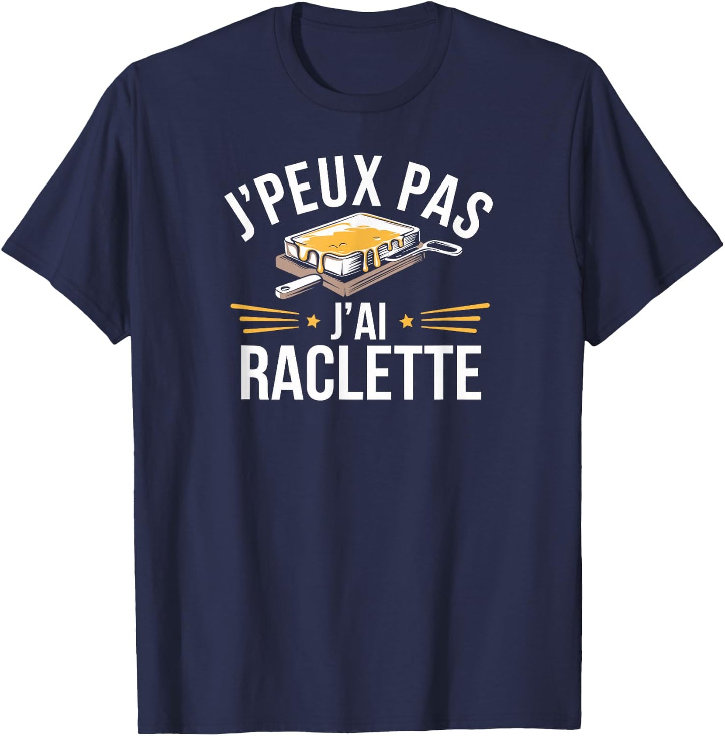 I Can't Have Raclette , Black, S T-Shirt - T-Shirt | Navy