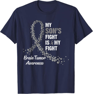 My Son's Fight My Fight Brain Tumor Awareness T-Shirt - T-Shirt | Navy