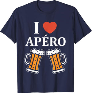 Funny Quote Aperitif Funny Love I Love Aperitif T-Shirt - T-Shirt | Navy